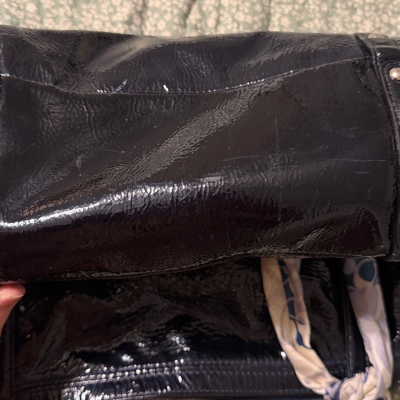 Coach Audrey navy Blue patent leather Glossy Tote Bag - Picture 5 of 5